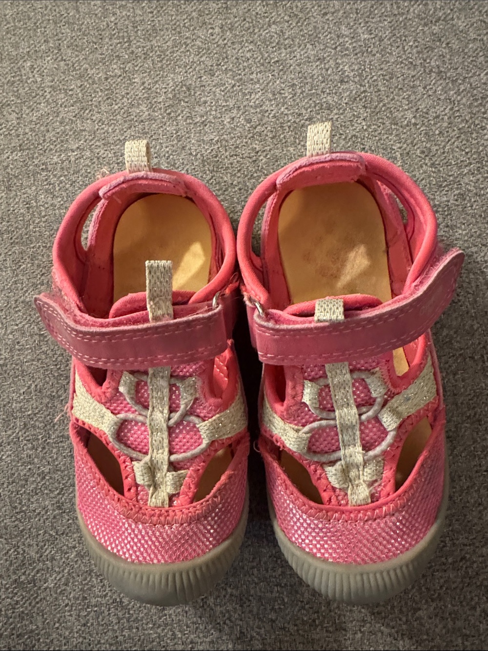 5/$15- OshKosh B'gosh Pink and silver Kids Sandal Sneakers